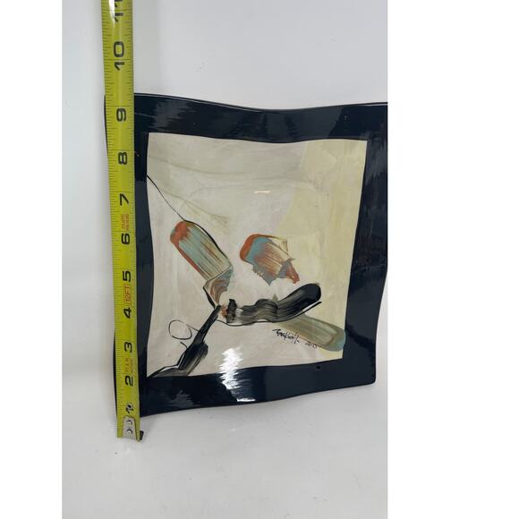 2010 Christy Beckwith Studio Art Pottery Petaluma 9.5" Square Tray -Double Sided - Picture 8 of 9